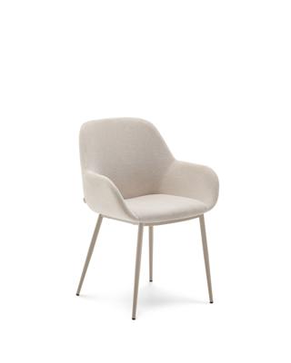 Стул La Forma (ех Julia Grup) Стул Konna бежевого цвета со стальными бежевыми ножками арт. 216144