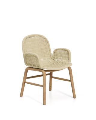Стул La Forma (ех Julia Grup) Уличный стул Alipa из акации и веревки цвета экрю арт. 481327