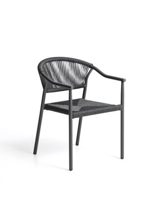 Стул La Forma (ех Julia Grup) Уличный стул Livadia из серого алюминия и веревки арт. 482289