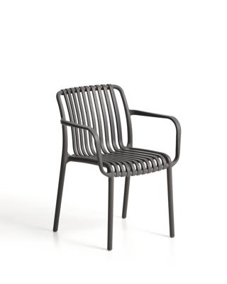 Стул La Forma (ех Julia Grup) Уличный стул Isabellini из пластика графитового цвета арт. 482249