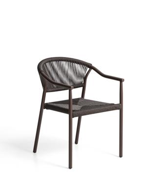Стул La Forma (ех Julia Grup) Уличный стул Livadia из коричневого алюминия и веревки арт. 482293