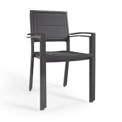 Стул La Forma (ех Julia Grup) Sirley Садовый стул из алюминия и черного текстиля арт. 117355