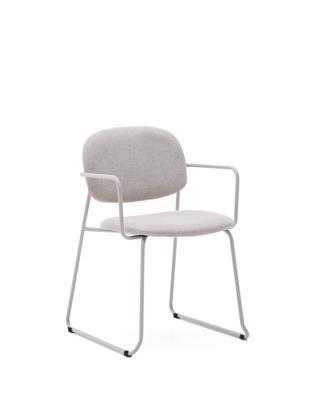 Стул La Forma (ех Julia Grup) Стул Meli из бежевого шенилла с бежевой металлической структурой арт. 254217