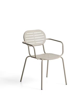 Стул La Forma (ех Julia Grup) Уличный стул Brai с подлокотниками из оцинкованной стали бежевого цвета арт. 482201