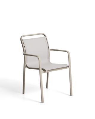 Стул La Forma (ех Julia Grup) Уличный стул Luri из алюминия цвета таупе и бежевого текстиля арт. 482612