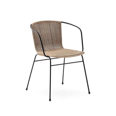 Стул La Forma (ех Julia Grup) Уличный стул Eltiera из искусственного ротанга с черной стальной рамой арт. 254410