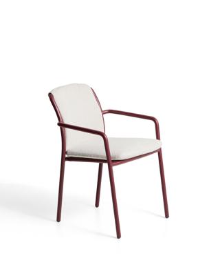 Стул La Forma (ех Julia Grup) Уличный стул Linosa из бордового алюминия с бежевой подушкой арт. 482285