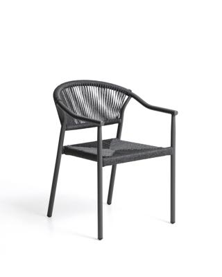 Стул La Forma (ех Julia Grup) Уличный стул Livadia из серого алюминия и веревки арт. 482289