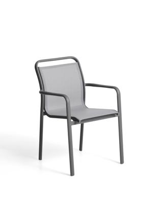 Стул La Forma (ех Julia Grup) Уличный стул Luri из графитового алюминия и серого текстиля арт. 482564