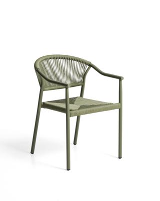 Стул La Forma (ех Julia Grup) Уличный стул Livadia из зеленого алюминия и веревки арт. 482291