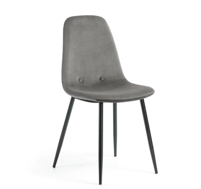 Стул La Forma (ех Julia Grup) Стул Lissy черный металл серый бархат арт. 067335