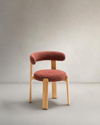 Стул La Forma (ех Julia Grup) Стул Granite из терракотовой синели и массива ясеня с натуральной отделкой арт. 505886