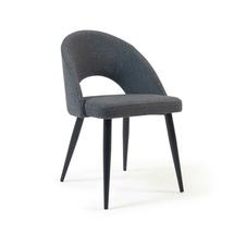 Стул La Forma (ех Julia Grup) Темно-серый стул Mael на стальных ножках с черной отделкой арт. 101896