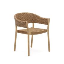 Стул La Forma (ех Julia Grup) Pola Садовый стул из массива эвкалипта и искусственного ротанга с натуральной отделкой арт. 157157
