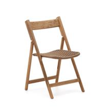 Стул La Forma (ех Julia Grup) Складной стул Dandara из массива акации со стальной конструкцией и бежевым шнуром арт. 193280