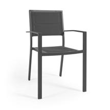 Стул La Forma (ех Julia Grup) Sirley Садовый стул из алюминия и черного текстиля арт. 117355