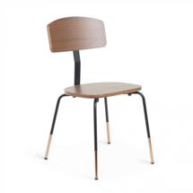 Стул La Forma (ех Julia Grup) Стул Okay из черного металла и дерева ореха арт. 067359