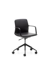 Стул La Forma (ех Julia Grup) Офисный стул Nerlan из черной экокожи с черной алюминиевой рамой арт. 419871