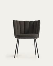 Стул La Forma (ех Julia Grup) Стул Aniela из черной ткани букле и металла с черной отделкой арт. 108105