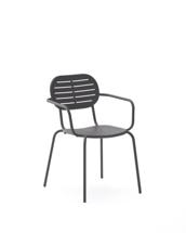 Стул La Forma (ех Julia Grup) Стул для улицы Brai с подлокотниками из оцинкованной стали тёмно-серого цвета арт. 261845