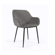 Стул La Forma (ех Julia Grup) Стул Konna темно-серый из мягкой синели с черными ножками арт. 110277