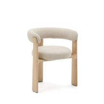 Стул La Forma (ех Julia Grup) Granite Стул на 3 ножках из бежевого шенилла и массива ясеня в натуральной отделке арт. 207759