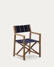 Стул La Forma (ех Julia Grup) Уличный складной стул Vilara в сине-бежевую полоску из акации арт. 262397