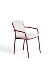 Стул La Forma (ех Julia Grup) Уличный стул Linosa из бордового алюминия с бежевой подушкой арт. 482285
