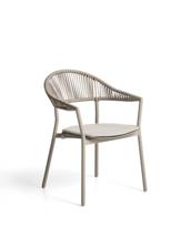 Стул La Forma (ех Julia Grup) Уличный стул Alimia из бежевого алюминия с бежевой веревкой арт. 482578