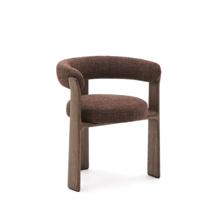 Стул La Forma (ех Julia Grup) Granite Стул на 3 ножках из коричневого шенилла и массива ясеня в отделке орех арт. 207767