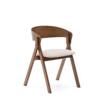 Стул La Forma (ех Julia Grup) Стул Godia из дерева в цвете венге и бежевого шенилла арт. 250731