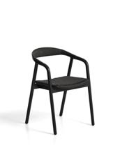 Стул La Forma (ех Julia Grup) Уличный стул Derile из массива дуба и веревки в черной отделке арт. 481901