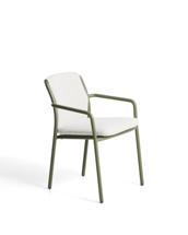 Стул La Forma (ех Julia Grup) Уличный стул Linosa из зеленого алюминия с бежевой подушкой арт. 482283