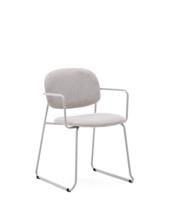 Стул La Forma (ех Julia Grup) Стул Meli из бежевого шенилла с бежевой металлической структурой арт. 254217