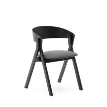 Стул La Forma (ех Julia Grup) Стул Godia из дерева с черной отделкой и серым шениллом арт. 229555