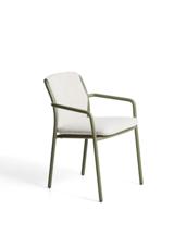 Стул La Forma (ех Julia Grup) Уличный стул Linosa из зеленого алюминия с бежевой подушкой арт. 482283