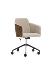 Стул La Forma (ех Julia Grup) Офисный стул Madai из коричневого шенилла и ясеневого шпона арт. 432132
