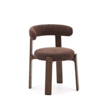 Стул La Forma (ех Julia Grup) Granite Стул на 4 ножках из коричневого шенилла и массива ясеня в отделке орех арт. 207773