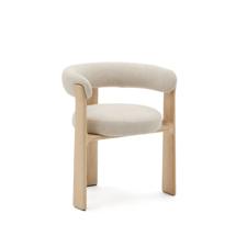 Стул La Forma (ех Julia Grup) Granite Стул на 3 ножках из бежевого шенилла и массива ясеня в натуральной отделке арт. 207759