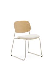 Стул La Forma (ех Julia Grup) Стул Meli с сиденьем из бежевого шенилла и бежевыми металлическими ножками арт. 262289