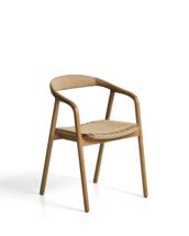 Стул La Forma (ех Julia Grup) Уличный стул Derile из массива дуба в натуральной отделке и бежевой веревки арт. 481905