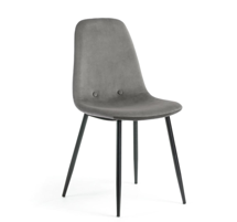 Стул La Forma (ех Julia Grup) Стул Lissy черный металл серый бархат арт. 067335