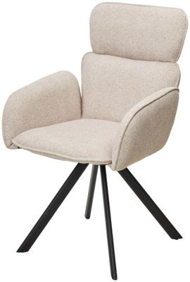 Стул М-СИТИ Стул LONG 360 град. поворот.NS04 Крем, букле / черный каркас, М-City арт. 670M05871