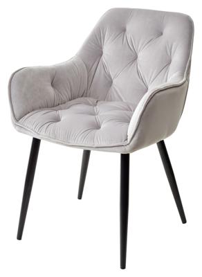 Стул М-СИТИ Стул TROY BLUVEL-03 LIGHT GREY, велюр/ черный каркас М-City арт. 628M03494