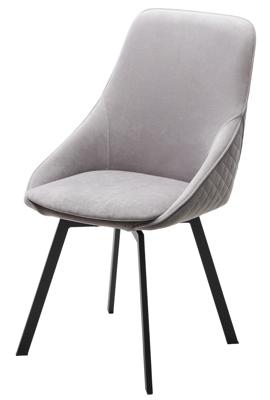 Стул М-СИТИ Стул КАСА (CASA), 360 град. поворот. B22 Серый, велюр / черный каркас арт. 670M05284