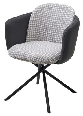 Стул М-СИТИ Стул ЛИЛУ ДАНС 180 град. поворотный, УЮТ ГРЕЙ КЛЫК / ORAKUL 998 Темно-серый / Черный каркас арт. 480M05680