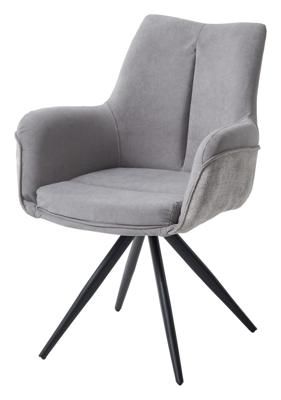 Стул М-СИТИ Стул МАРК 360 град., цвет B-22/ LOTOS-12 серый, велюр / черный каркас арт. 472M06077