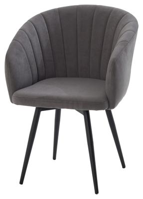 Стул М-СИТИ Стул МИШЕЛЬ 360 град. поворот. B28 Темно-серый, велюр / черный каркас, М-City арт. 635M06185