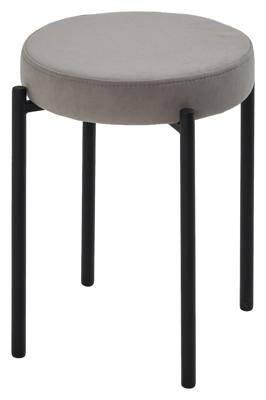 Стул М-СИТИ Табурет СТЭК штабилируемый B22 Серый, велюр / черный каркас, М-City арт. 635M06193