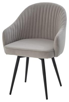 Стул М-СИТИ Стул ШЕЛЛ 360 град. поворот. B22 Серый, велюр / черный каркас, М-City арт. 635M06196